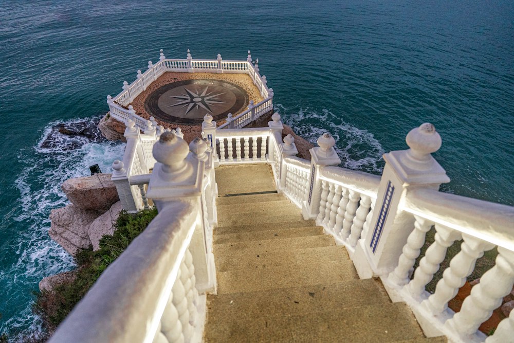 Steps at a Benidorm viewpoint overlooking the sea