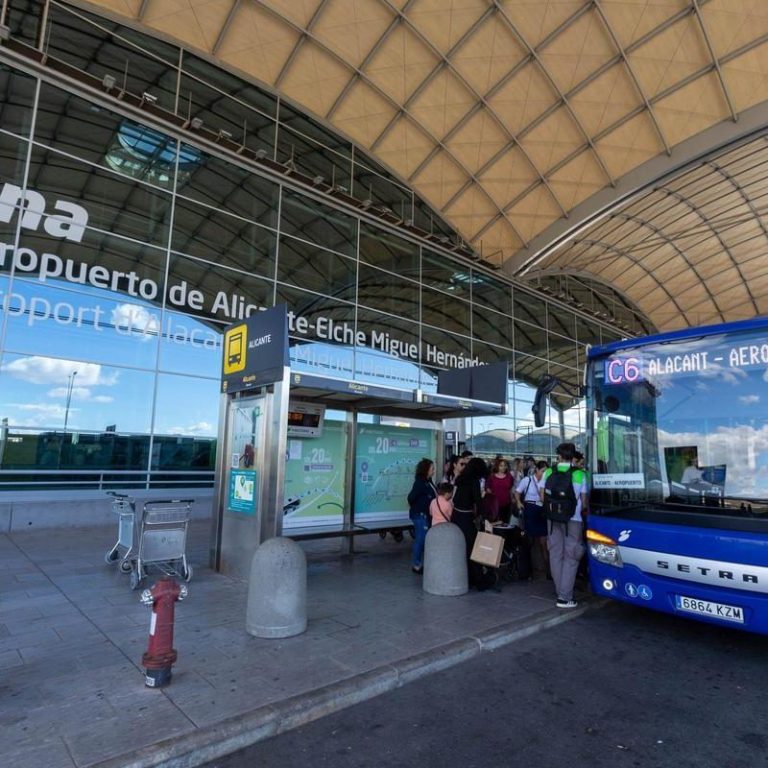Bus outside Alicante Airport