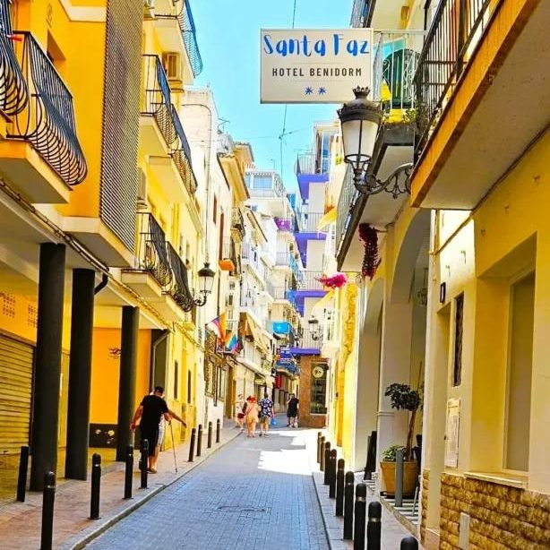 Colourful narrow street in Benidorm Old Town
